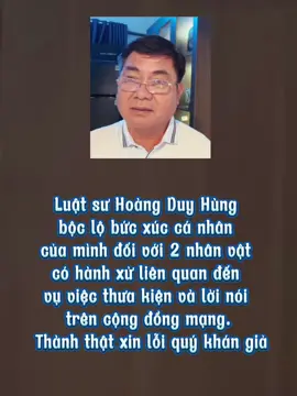 Ls Hoàng Duy Hùng bộc lộ bức xúc cá nhân của mình