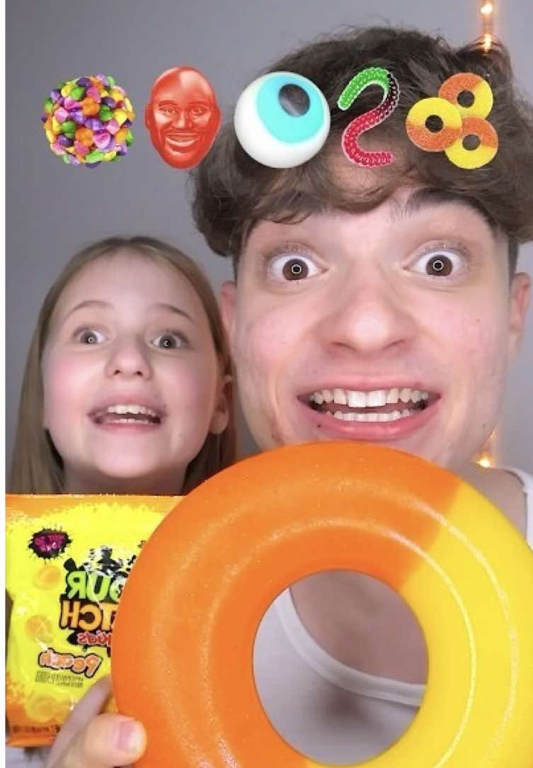 Giant Gummy Emojis ASMR With My Sister..? 😵‍💫#fyp #mukbang #yummy #asmr