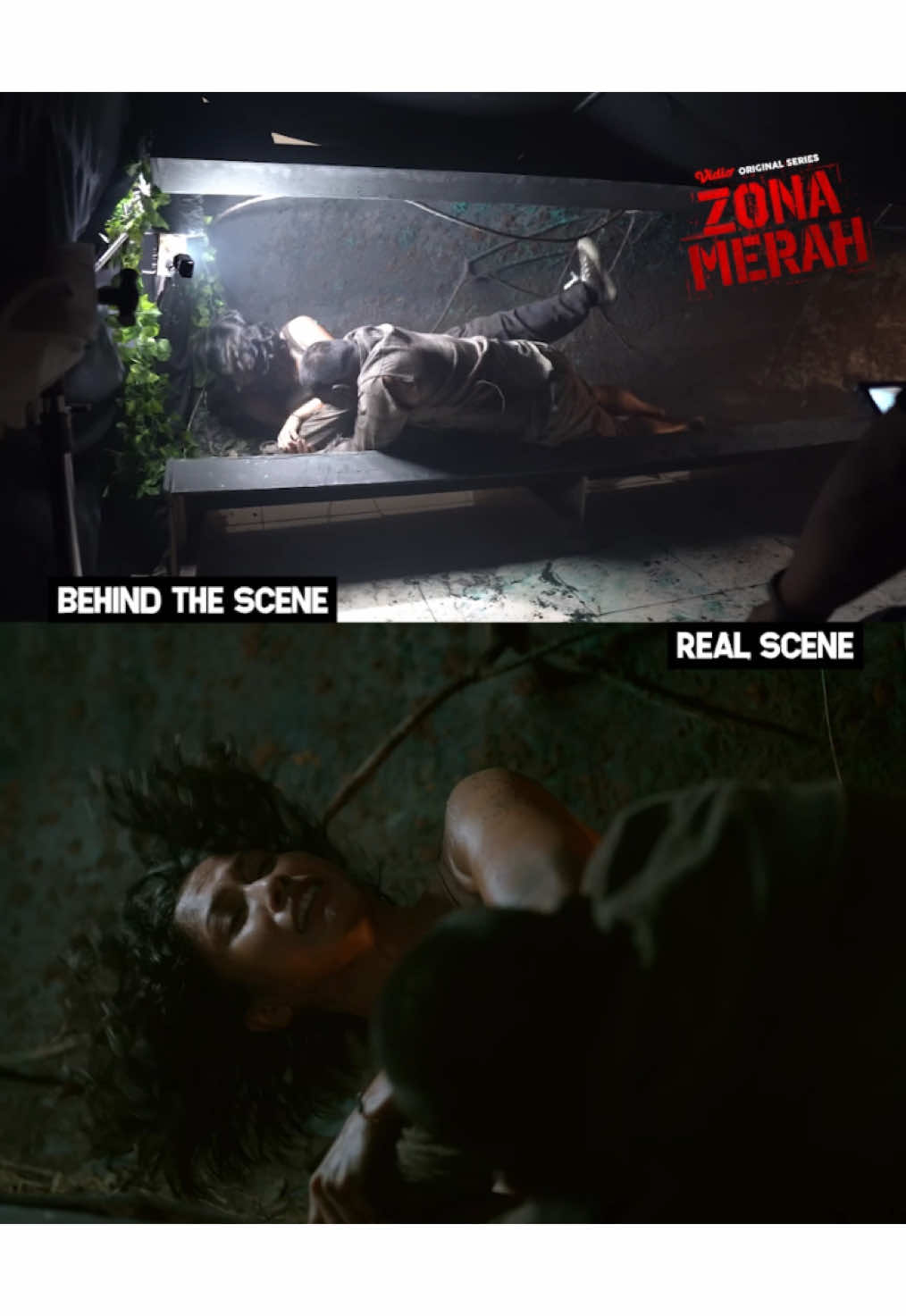 Ini dia proses shooting dibalik scene yang keren banget!🔥🔥 Memang patut kita kasih 👍🏻👍🏻 untuk cast dan crew yang ada dibaliknya👏🏻👏🏻 #ZonaMerahSeries