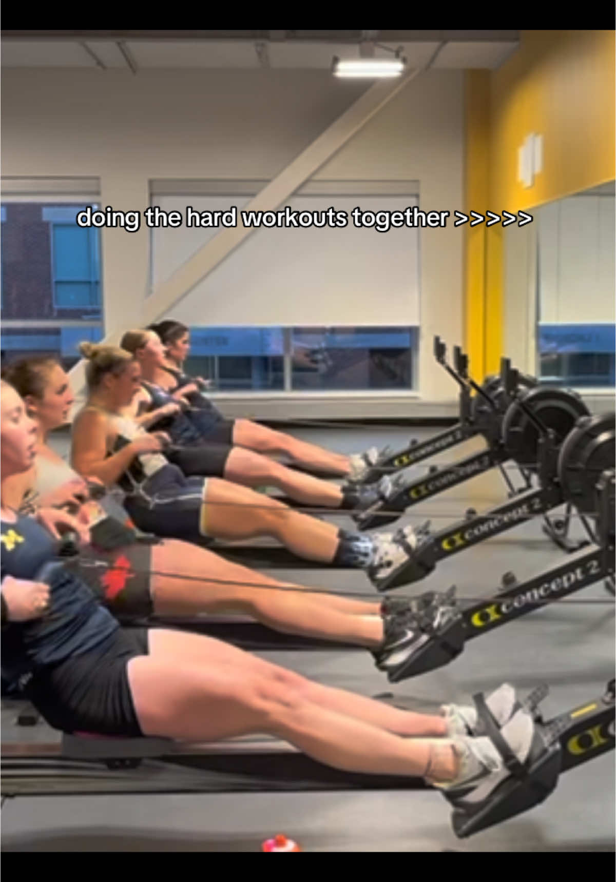 even when everything hurts the most, we go together for the team 💙 #theteamtheteamtheteam #rowing #umichrowing #michiganrowing #umich #rowtok #unirowing #collegerowing #erg #2ktest #ergtest 