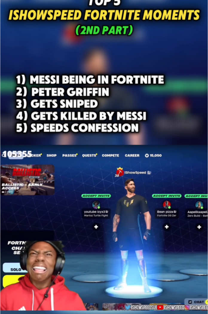 Top 5 ishowspeed fortnite moments! #top5 #ranking #ishowspeed #ishowspeedclipz #ishowspeedfortnite #ishowspeedmessi 
