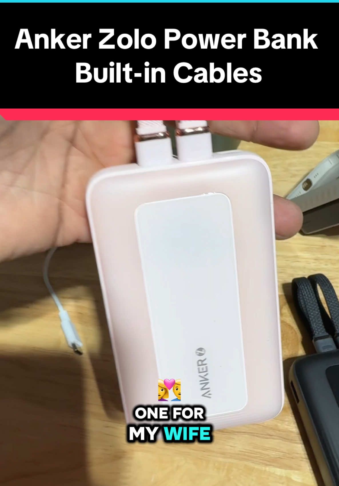 Never have to worry again device dying with Anker Zolo Power Bank Built-in charging cable #anker #powerbank #onsale #christmasgiftideas #christmas2024 #supercharger #phonecharger 