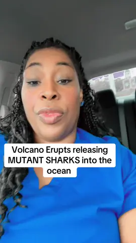 #volcano erupts releasing MUTANT SHARKS into the ocean! #fyp 
