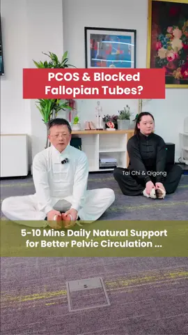 PCOS or blocked fallopian tubes? This simple Chinese motion promotes pelvic circulation, eases tension, and supports reproductive health naturally. 🦋 Practice three times daily, with each session lasting over three minutes, and feel the difference! #pcos #pcosweightloss #fallopiantubes #womenexercise #hormonalhealth #uterine #pelvicpain #ovulation #qigongpractice #periodcramps #irregularperiods #tcm #chinesemedicine #ovariancyst #tcmhealing #inflammationrelief #womenshealth #ovarian #taichi