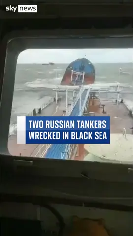 According to the Interfax news agency, two #Russian tankers in the #BlackSea have been badly damaged by stormy weather.  #Fyp #WorldNews #Russia
