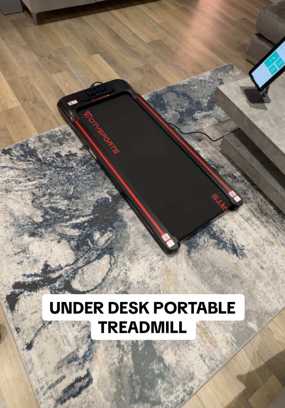 This treadmill will force me to do cardio! No more excuses! App & remote controllable #homeoffice #wfh #workingathome #officelife #cardio #tiktokmademebuyit 