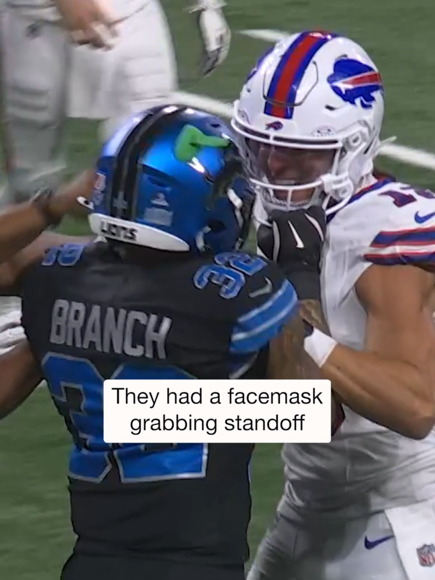 Brian Branch and Mack Hollins refused to let go. #billslions #nflfootball #lionsbills