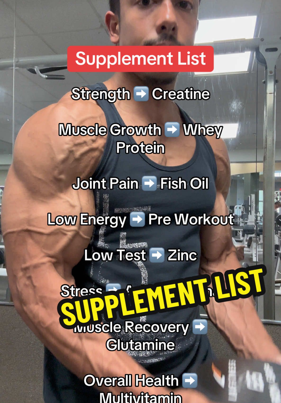 Save this for all the supplements you need to build muscle! 💪🏾 #Fitness#FitTok#GymTok#gymtiktok#fitnesstiktok