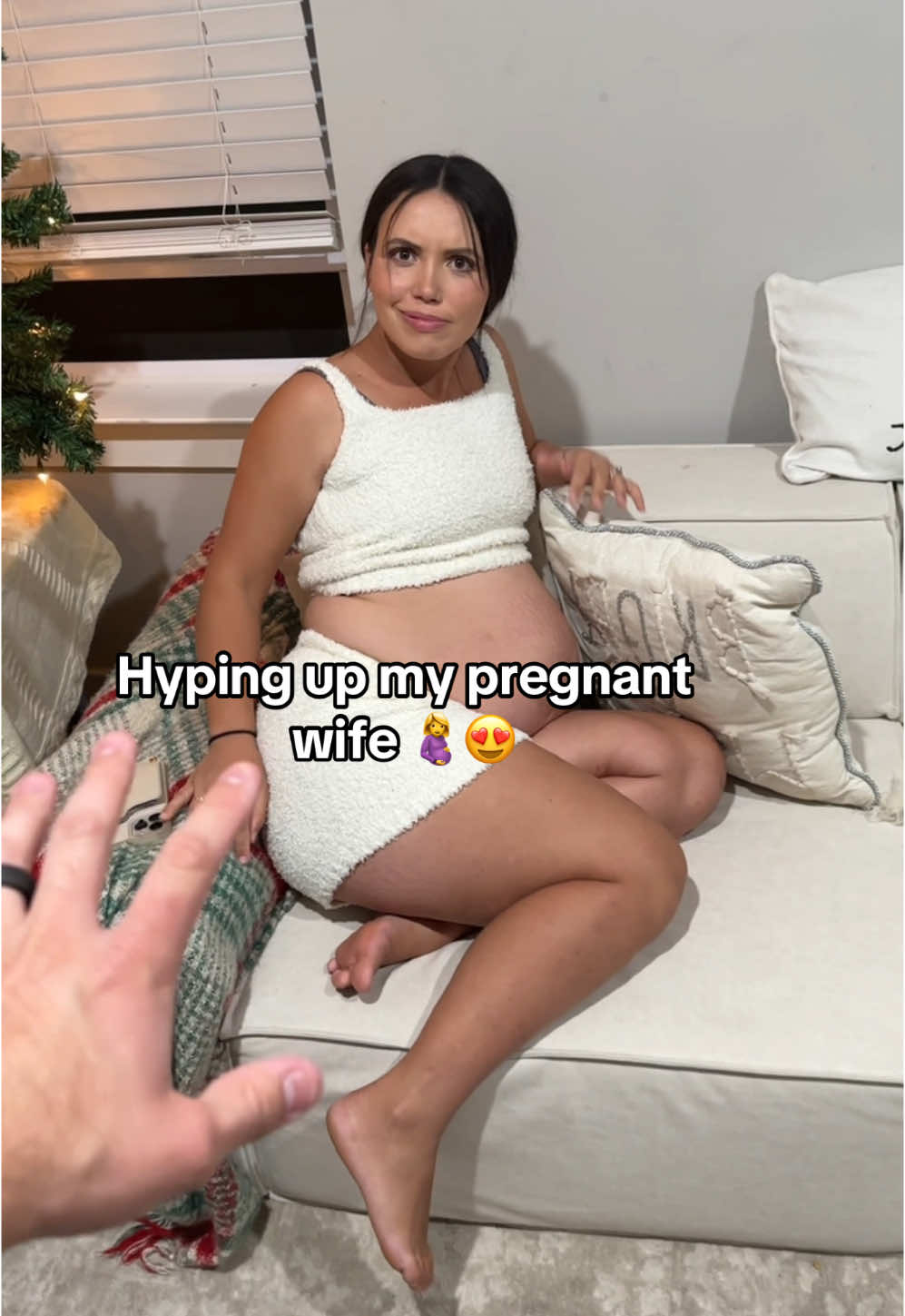 My wife is literally glowing during this pregnancy!! We are so excited to be getting this close to meeting our sweet little babe ❤️ #pregnant #pregnancy #couplegoals #baby #christmas 