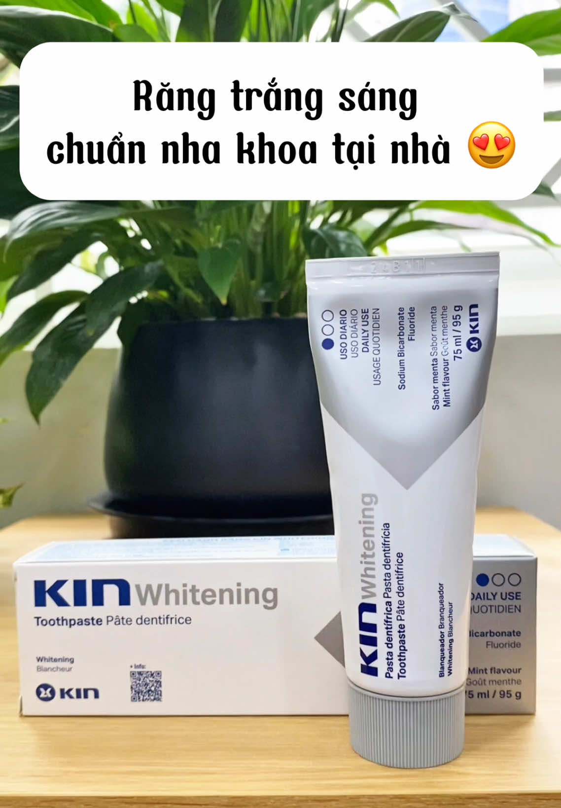 Răng trắng sáng chuẩn nha khoa 🥰 #kinvietnam #kin #kinwhitening #trangrang #kemdanhrangkinwhitening 
