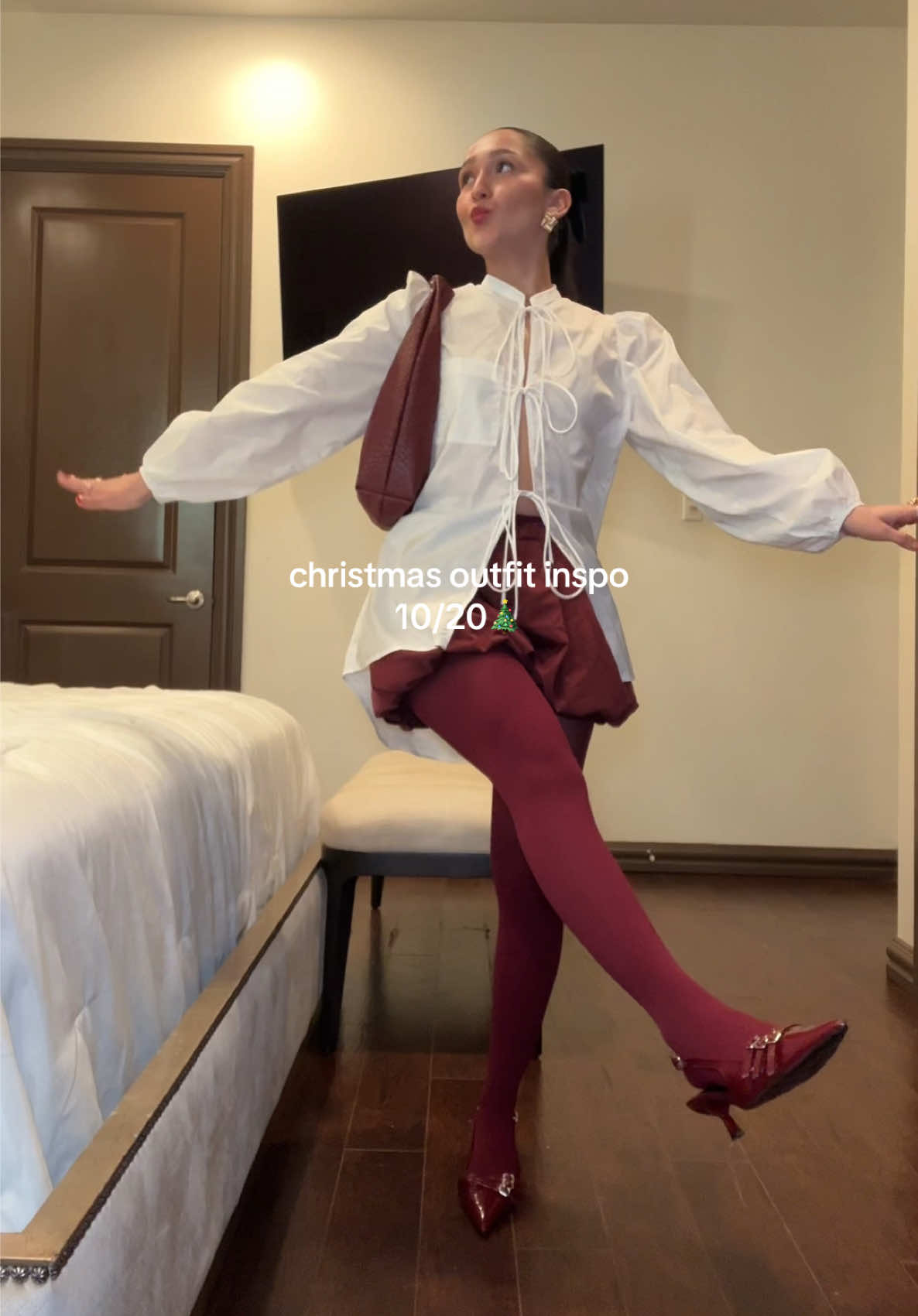 christmas outfit inspo 10/20 🍒🎄🎅🏻 burgundy bubble skirt✨ #christmasoutfit #OOTD #christmasoutfits #christmasoutfitideas #outfitinspo #outfitideas #fitcheck #bubbleskirt 