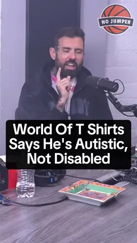 #WorldOfTShirts says although he has a condition he is not actually disabled.  #nojumper #adam22 #fyp #joshblock 