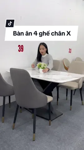 Bàn ăn mặt đá ceramic phối chân X chéo và ghế Sheraton trám với đa dạng màu sắc #xuhuongtiktok #fyp #banghean #banannhapkhau 