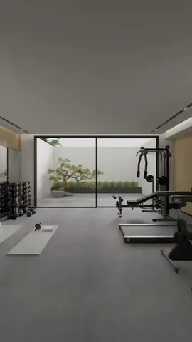 home gym with zen garden, perfect for yoga 🧘🏻‍♀️ #jasainteriorsolo #homegym #interiorsolo 