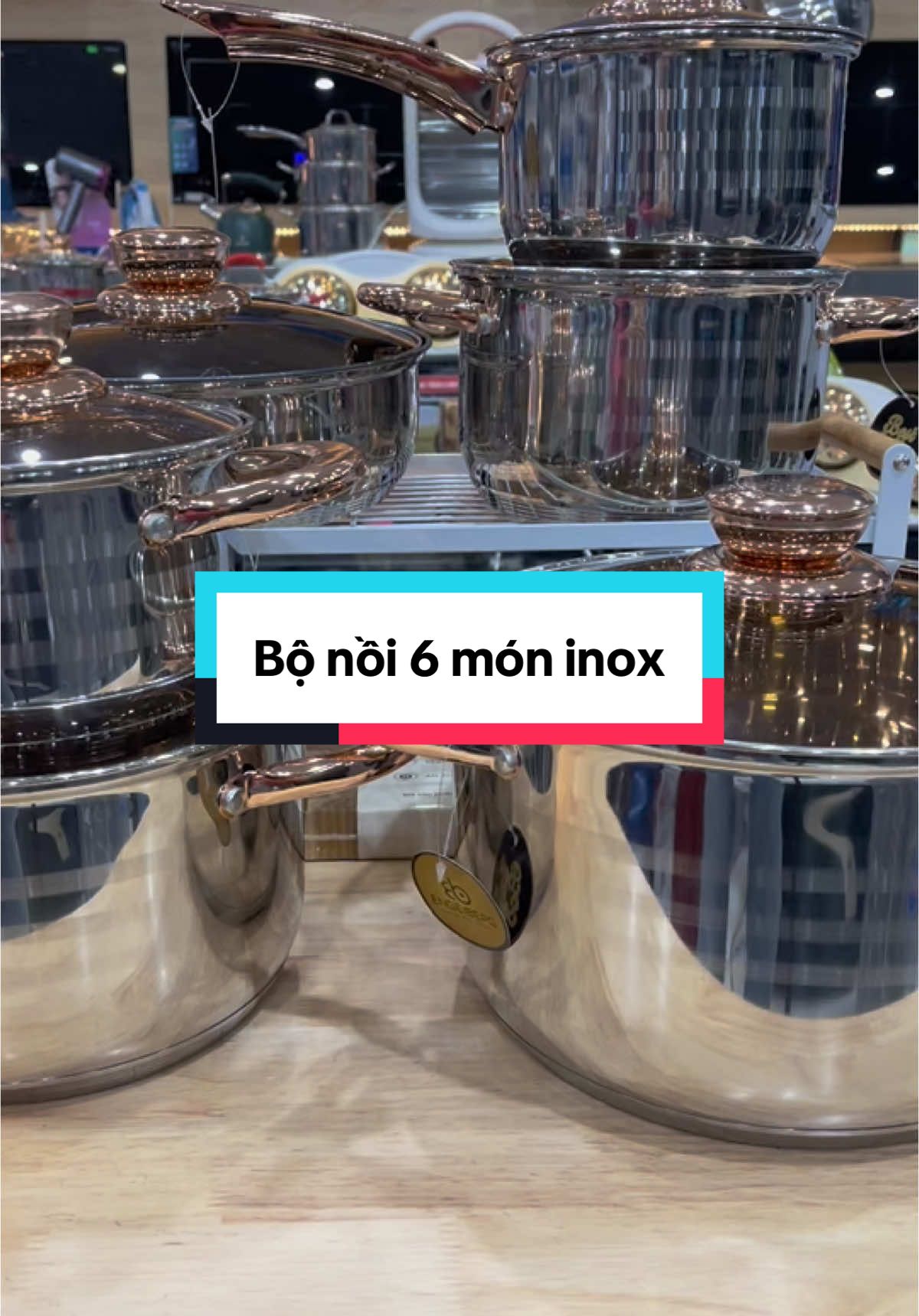 Bộ Nồi Inox 304, Nồi Đức 6 Món-  5 Đáy Siêu Dày -Siêu Bền nấu dc Bếp Từ - Ga - Hồng Ngoại 