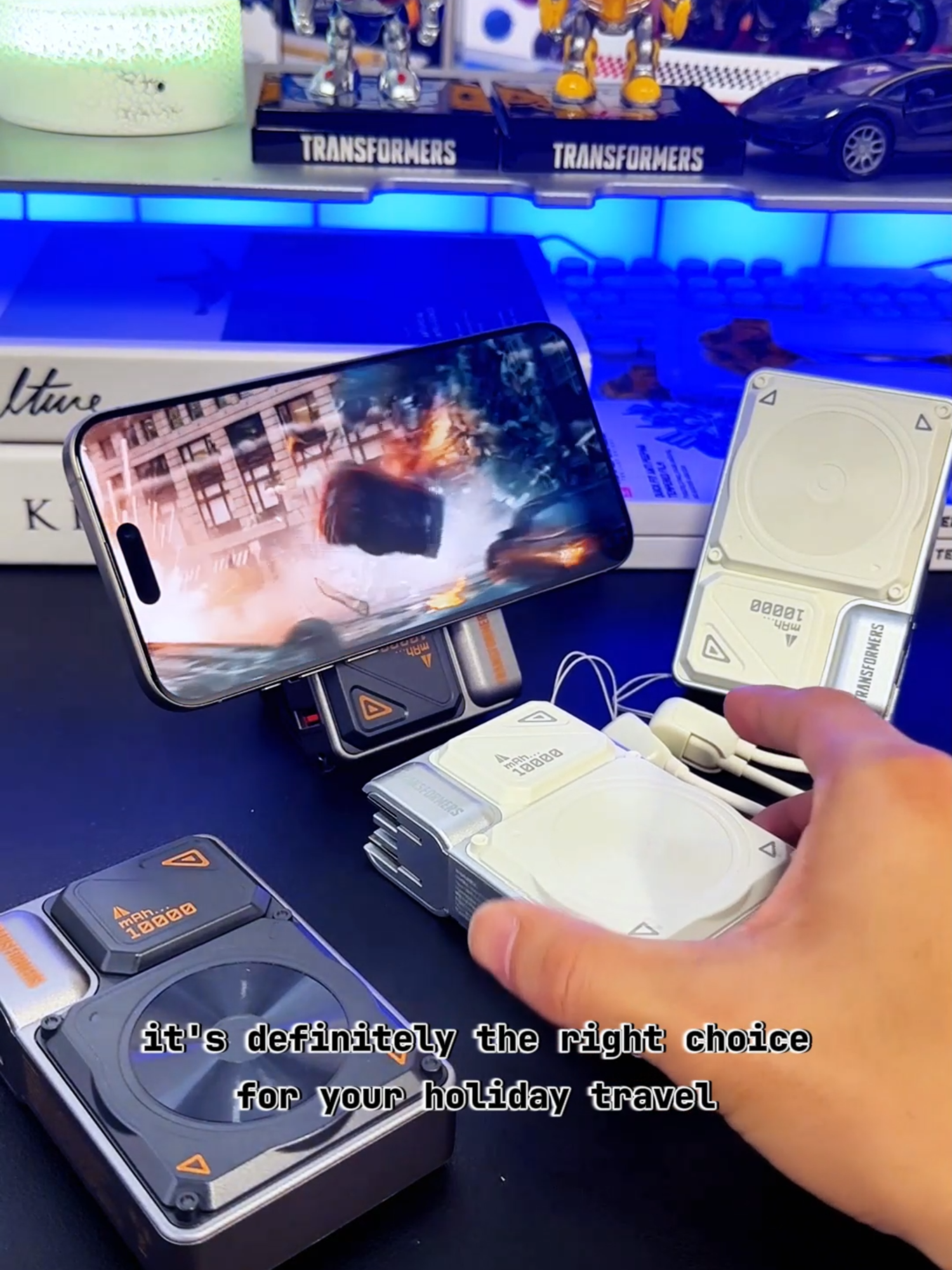 MH101 - 6 in 1 MultifunctionalPower Bank, 10000 mAh External BatteryPhone Stand 22.5W Output SmartphoneCharger Type-c to  Charging Cab