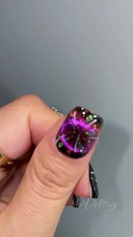 🎆 Let the fireworks bloom on your nails 💅✨ Will you try this design? 🥳 🛒Using: ✨Neon Cat Eye Gel + Spectrum Cat Eye Gel