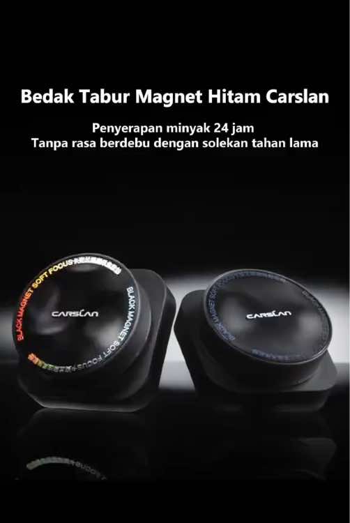Bedak tabur magnet hitam peningkatan baharu 2.0✨✨Solekan tahan 24 jam tanpa stress⏰ #carslan #carslanmalaysia #carslancosmetics #loosepowder #settingpowder #bedaktabur #newarrivals #newtrend #BeautyTok #fyp 