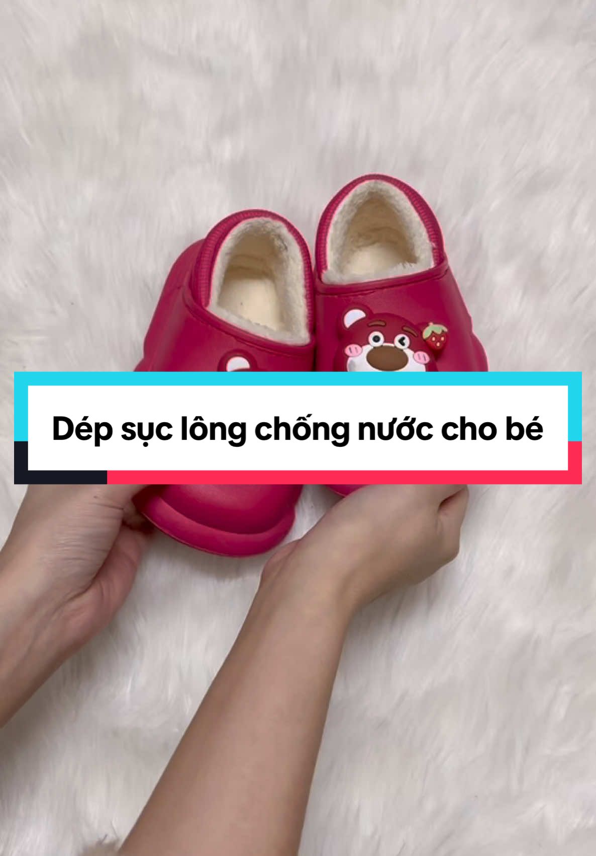 Dép sục lông chống nước cho bé  trai bé gái