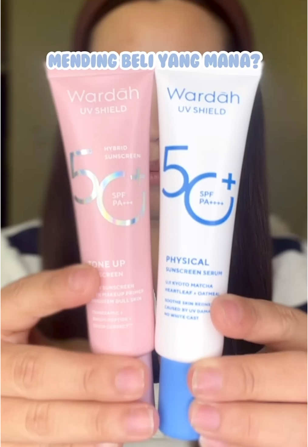 Physical sunscreenya no whitecast dan tone up sunscreenya natural bangettt! #sunscreenwardah #wardahsunscreen #wardahUVshield 