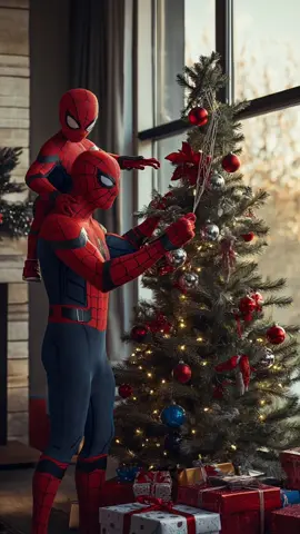 Heroes and their kids decorating for Christmas! 🎅🎄 #ai #christmas #superhero #kids #father #santaclaus #noel 