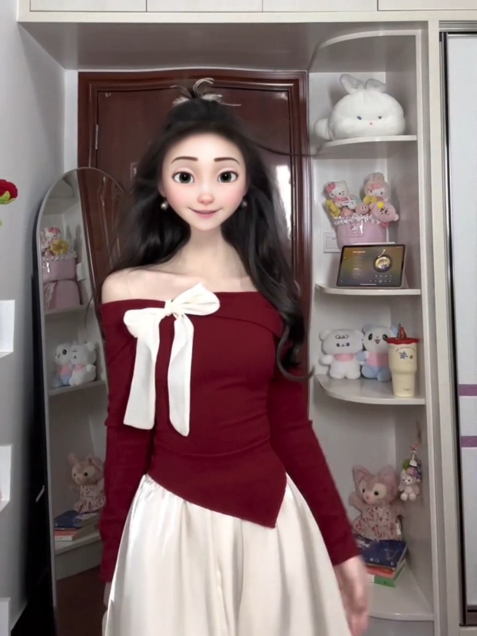 this fit for christmas 🍒✨>>  #redoutfit #offshouldertop #longsleevetop #christmaspartyoutfit #christmasoutfit #red #elegant #classy 