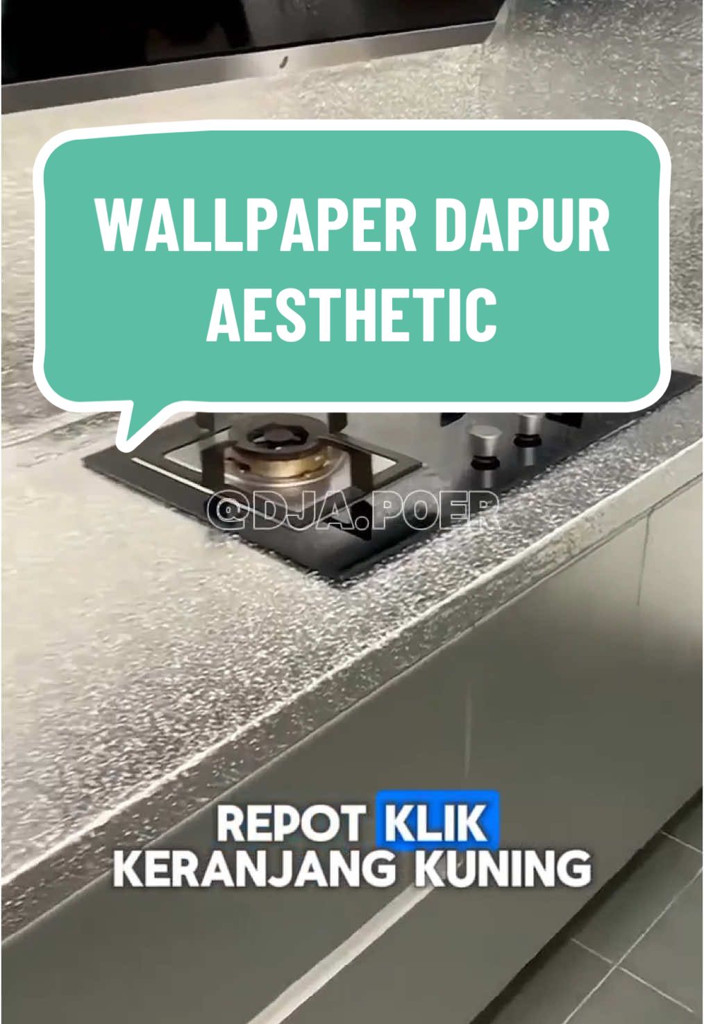 Dapur impian, bersih, dan nyaman? Coba cara ini #wallpaperdapur #stikerdapur #stikerdinding 