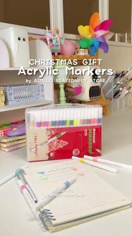 Christmas Gift Set - Acrylic Markers by Aimllo Stationery Store #acrylicmarker #christmasgift #christmasgiftguide #christmasgiftidea  #christmaspack #christmasgift #fyp #ciarajc #stationery #stationeryaddict #stationeryhaul #studentessentials #stationeryessentials  #schoolsupplies #schoolessentials #studentmusthave #officesupplies #officeessentials 