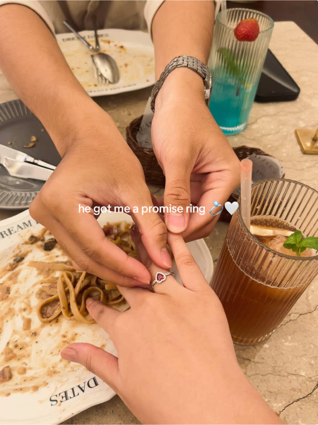 never thought my first prettiest promise ring and it best birthday gift ever 🥹 thanks @galih 💗 #promisering #birthdaygift 