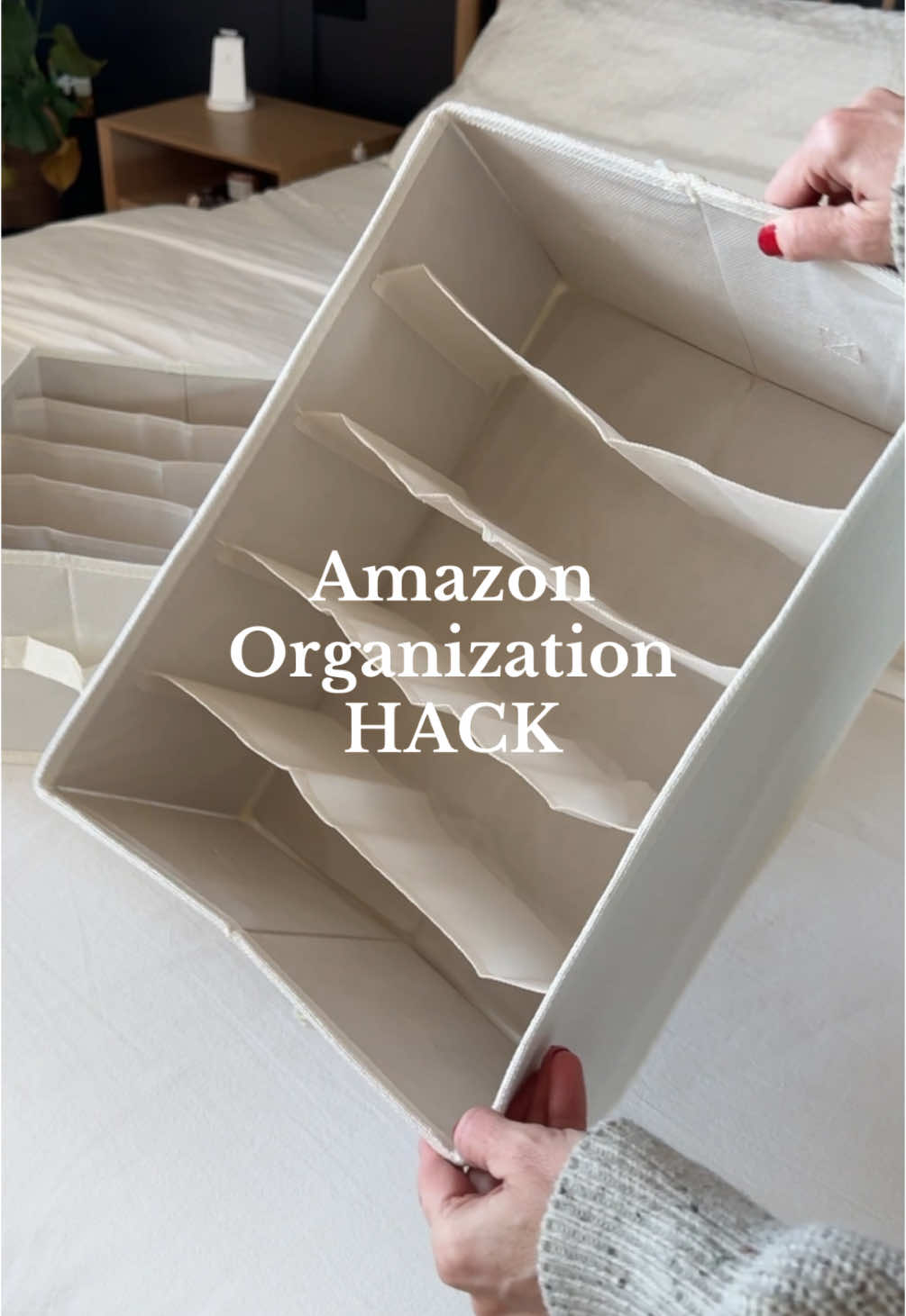Amazon Organization Hack! Linked in my Amazon Shop under HOME ORGANIZATION.  These storage bins come in 4 colors & packs of 2, 4, or 6. They have built-in dividers which are perfect for sweaters and jeans. #amazon #amazonfinds #amazoncanada #amazonhome #organizewithme #organization #organizationhack #grannysays #grannysaysgifts #giftideas #christmas2024 #holidaydeals 