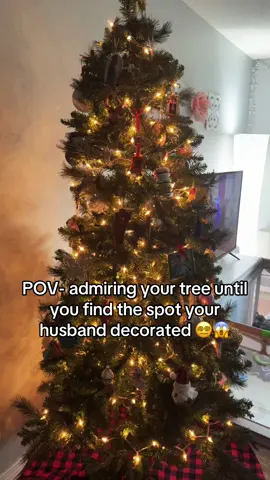 I love that he likes to help decorate the tree, but the ornament clusters 😂  #christmastreedecorating 