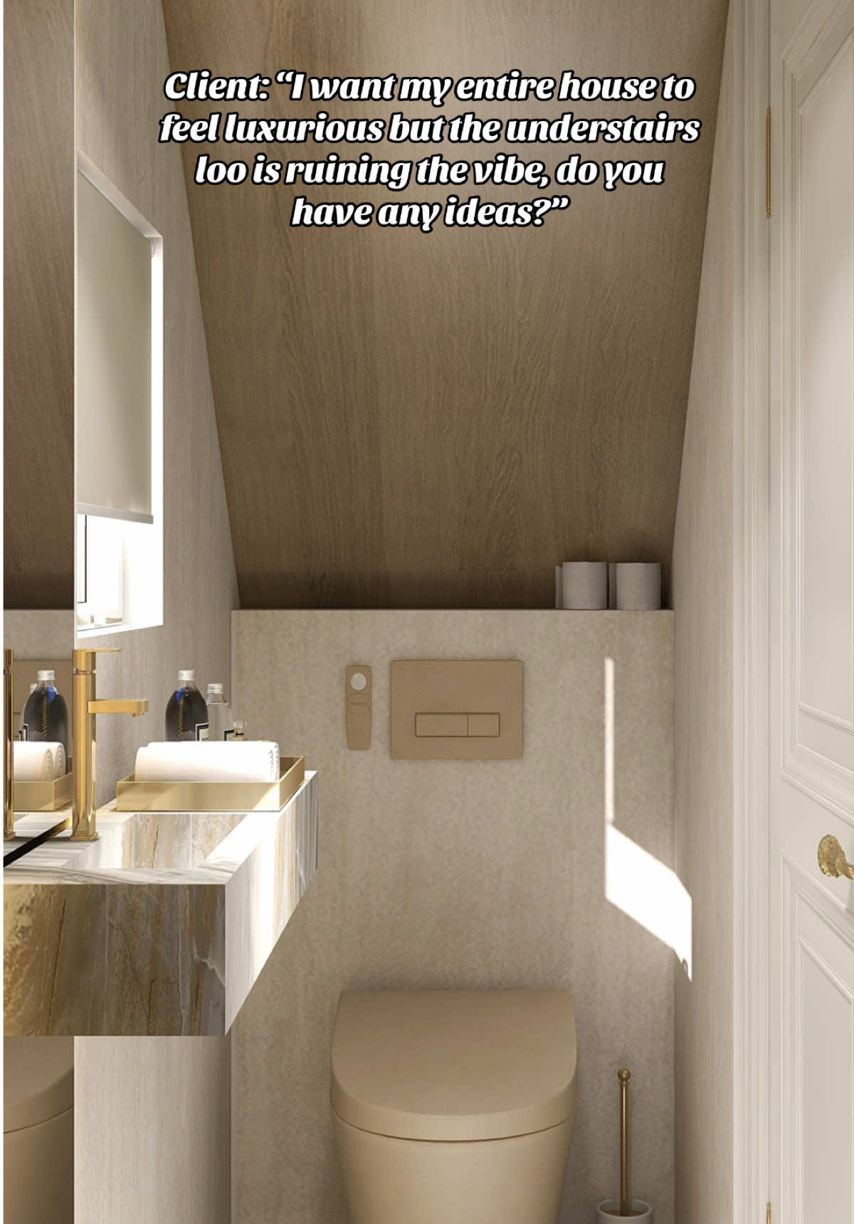 There’s always a solution🙌🏻 Best part is that I only charge €200 per space for my design service #interiordesign #design #understairsbathroom #bathroom #bathroomdesign #bathroomideas #interiordesigner #ukinteriordesign #interiordesignerireland #interiordesigneruk 