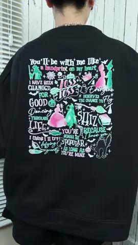 Can’t wait to wear this sweatshirt 🥰🥰🥰 #wicked #wickedthemusical #wickedmovie #glinda #glindathegoodwitch #glindaandelphaba #elphaba #elphabaoriondoherty #defyinggravity #changedforgood #shizuniversity #wizardofoz #cynthiaerivo #arianagrande #movie #fyp #shirts 