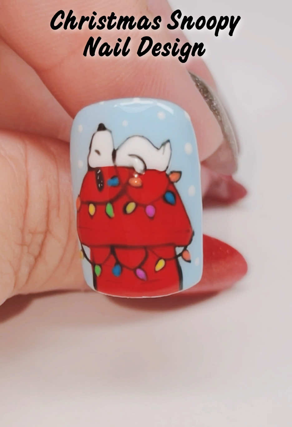 Christmas Snoopy Nail Art #christmas #nailart 