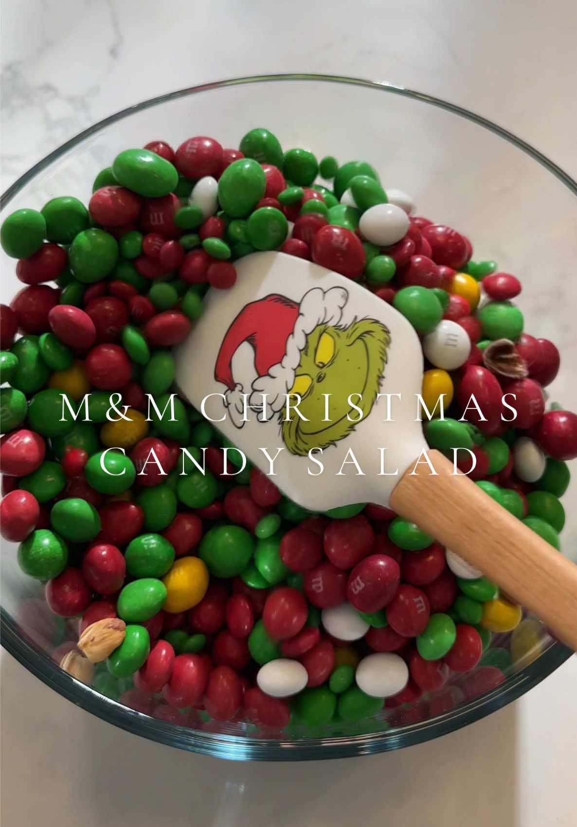 M&M christmas candy salad! 🎄🍫🍭 Mini m&m’s will always be the best! 🤩 #christmas #christmastiktok #candy #candysalad #christmascandy #asmr #restock #restockasmr #chocolate #christmasvibes #christmascountdown 