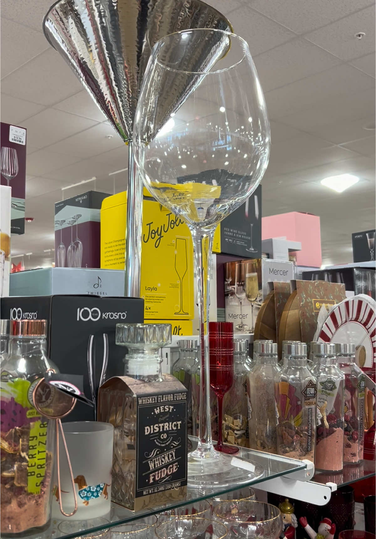 giant wine glass from @HomeGoods  #homegoods #homegoodsfinds #giantwineglass #wine #wineglass #barcartstyling #fyp 