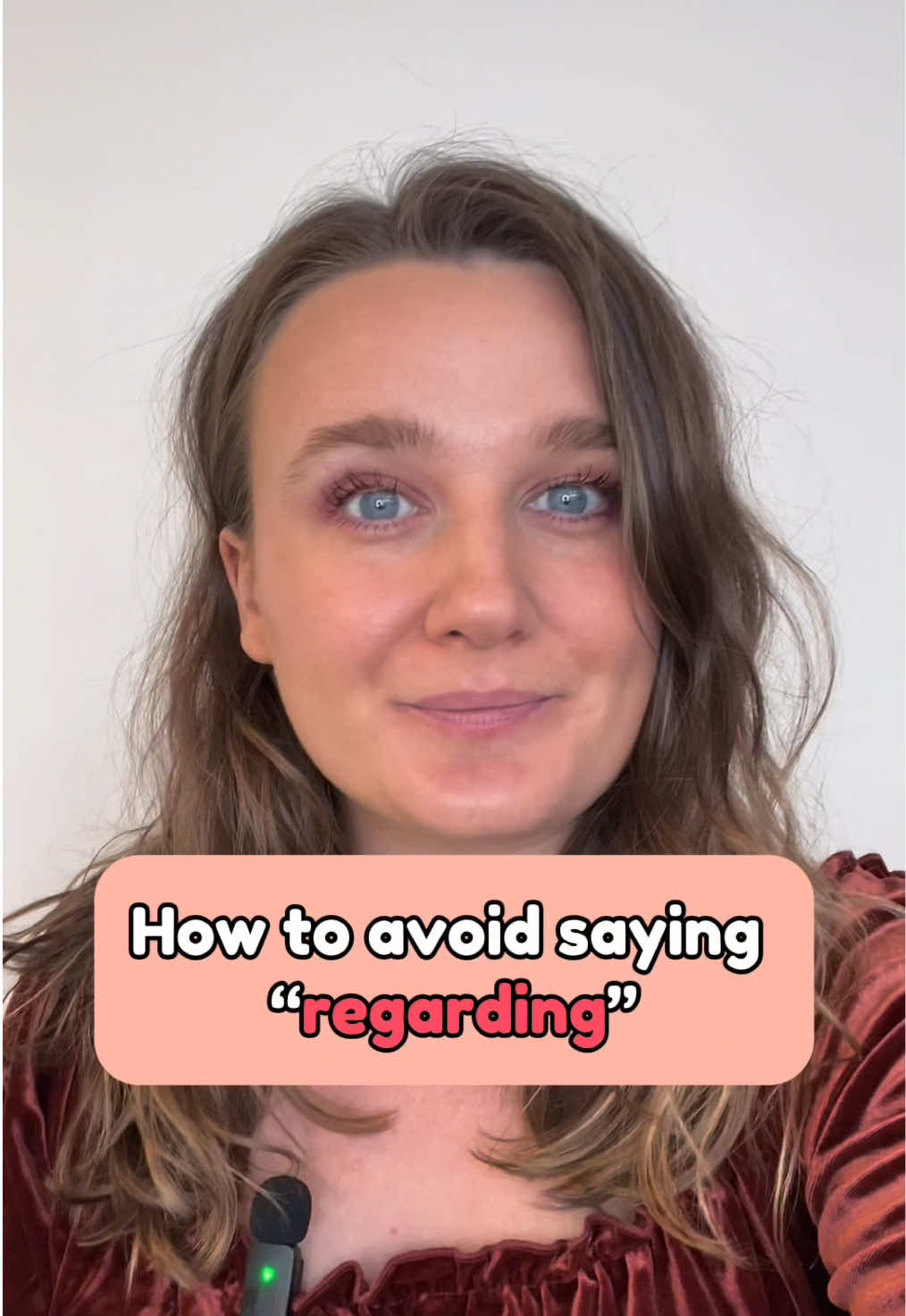 Follow me for more English tips! ☺️🫶🏻   We tend to just say “regarding” in formal, more academic English. If you want to sound more natural in everyday, casual conversation, you can say “when it comes to + a noun or + ING. I’ve added more examples in the comments ☺️ #learnenglish #english #englishteacher #ingles #britishenglish #englishvocabulary #speakenglish #speakenglishfluently 