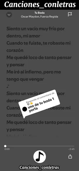 Respuesta a @⚽️👍 Tu Boda - Oscar Maydon, Fuerza Regida                           #Tuboda #oscarmaydon #fuerzaregida #tubodacancioncompleta #tubodafuerzaregidacompleta #tubodaoscarmaydoncancion #canciones_conletras #tubodaletracompleta 