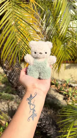 🐻💖 #crochet #plushies #amigurumi #crochettok #bear #overalls 