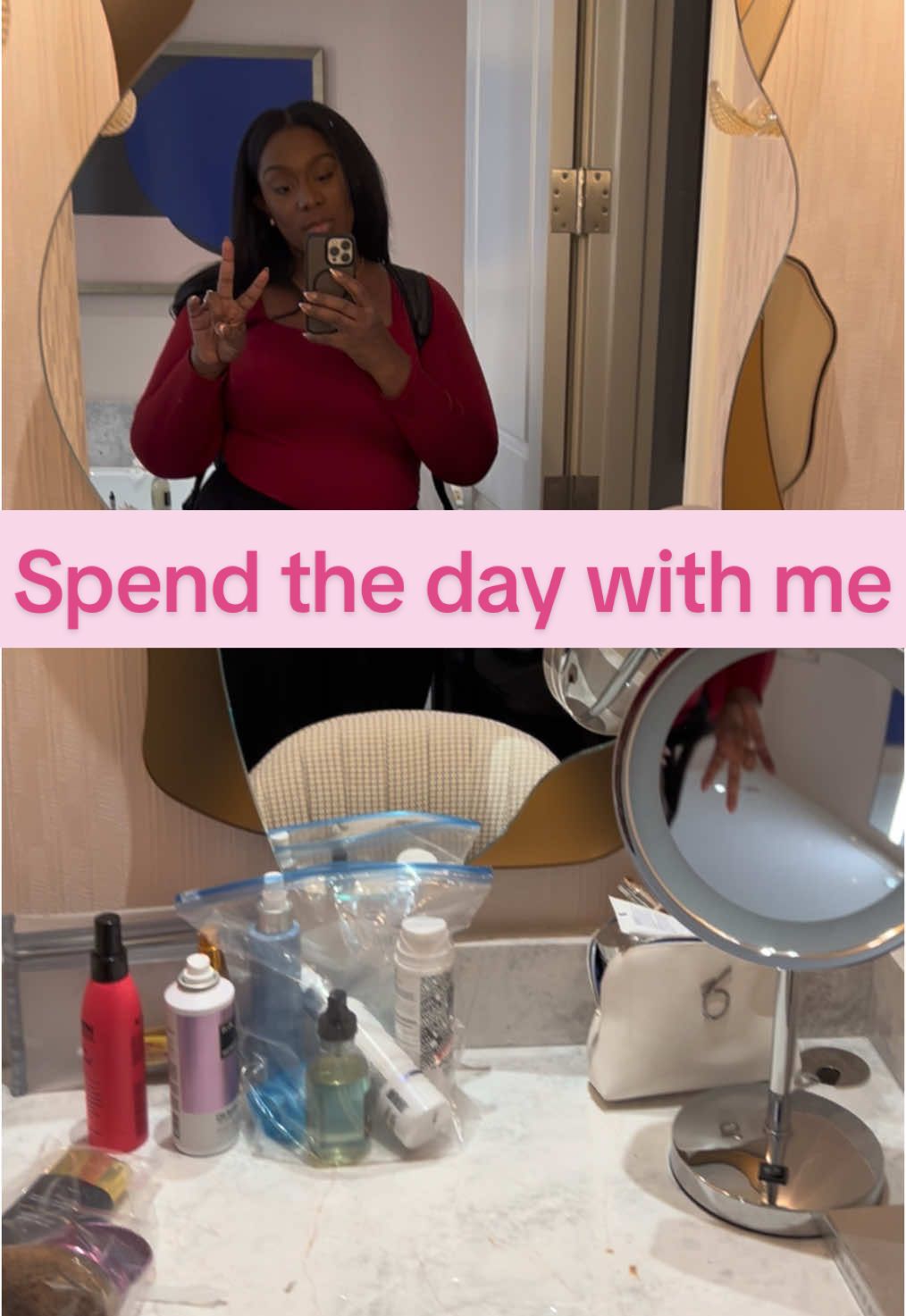 Glam time 💋 #grwm #cosmetology #hair #hairtok #glam #freelancer #blackgirlmagic #hairstylist #makeup #dayinthelife #dayinmylife 