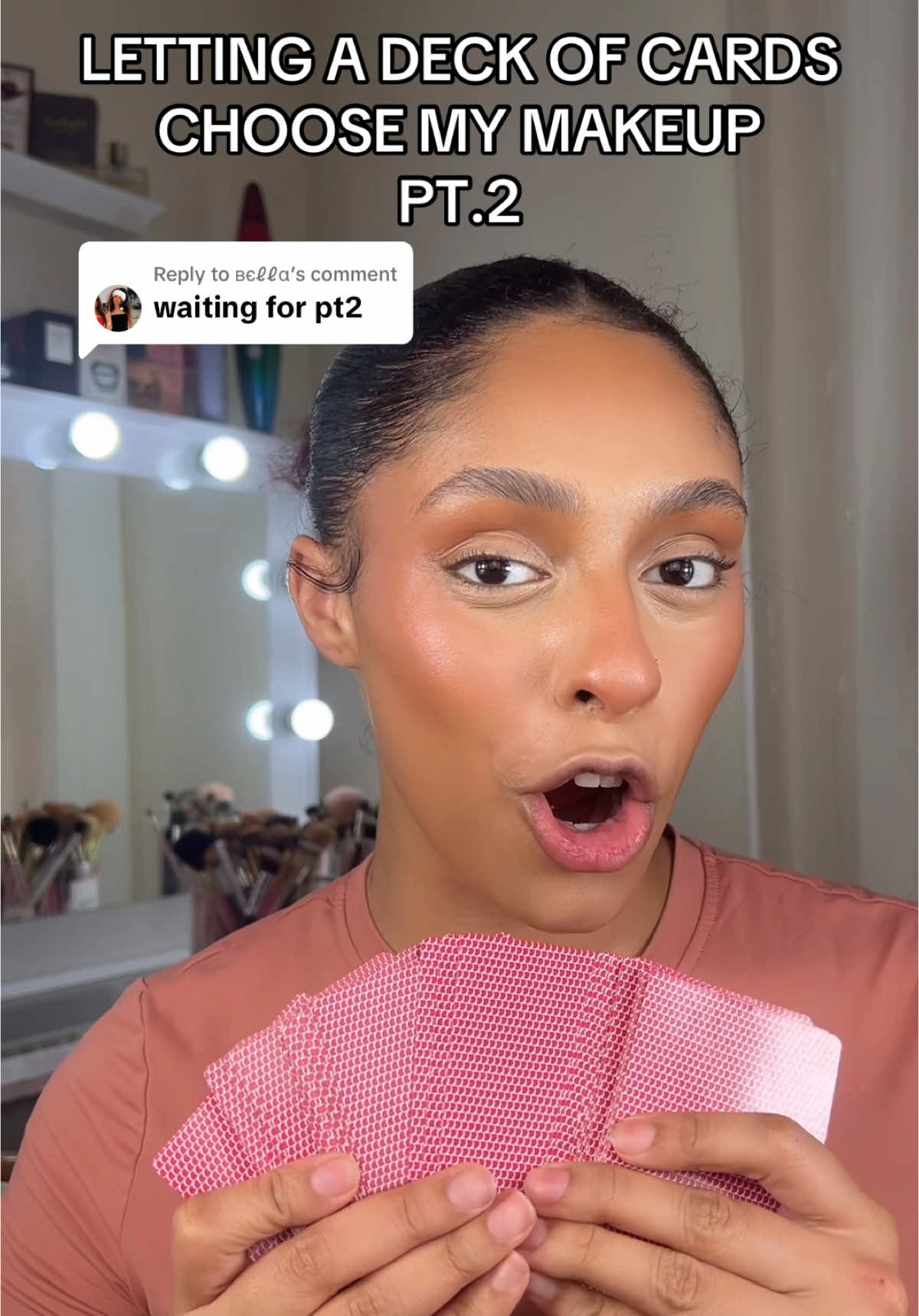 Replying to @вєℓℓα PT.2 DECK OF CARDS CHOOSE MY MAKEUP 😳✨ #makeupchallenge #beautychallenge #MakeupRoutine #makeuptutorial 