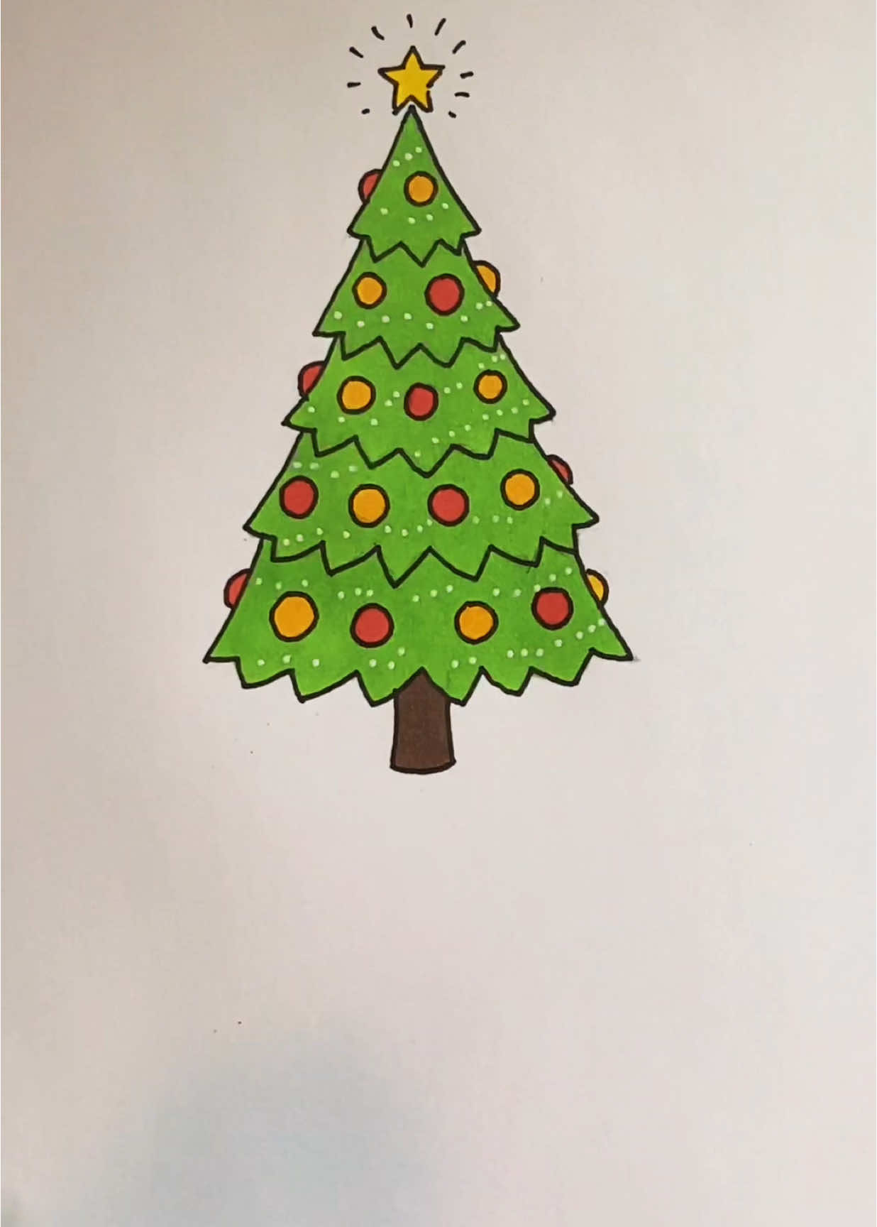 Here’s an easy colorful Christmas tree!🎄 #howtodraw #drawingtutorial #christmastree #drawingtips 