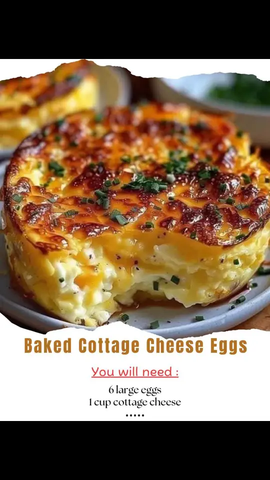 Baked Cottage Cheese Eggs I love this quick & easy recipe. Please verbally express something to keep getting my Ingredients: 6 large eggs 1 cup cottage cheese 1/4 cup milk 1/4 cup shredded cheddar cheese 1/4 teaspoon salt 1/4 teaspoon black pepper Optional add-ins: chopped vegetables (spinach, tomatoes, onions), cooked bacon or sausage, herbs Instructions: Preheat oven to 350°F (175°C). Grease a 9x9 inch baking dish. In a large bowl, whisk together eggs, cottage cheese, milk, cheddar cheese, salt, and pepper. Stir in any optional add-ins. Pour the egg mixture into the prepared baking dish. Bake for 25-30 minutes, or until the eggs are set. Let cool for a few minutes before serving. Tips and Variations: For a richer flavor, use full-fat cottage cheese. Add your favorite vegetables or protein sources for extra flavor and nutrition. Sprinkle with chopped fresh herbs like parsley or chives before serving. Serve with salsa, avocado, or sour cream. Here are some additional recipe ideas for baked cottage cheese eggs: Spinach and Feta: Add chopped spinach and crumbled feta cheese to the egg mixture. Bacon and Tomato: Add cooked bacon and chopped tomatoes to the egg mixture. Sausage and Mushroom: Add cooked sausage and chopped mushrooms to the egg mixture. Mexican-style: Add chopped green chiles, salsa, and shredded Monterey Jack cheese to the egg mixture. Enjoy!