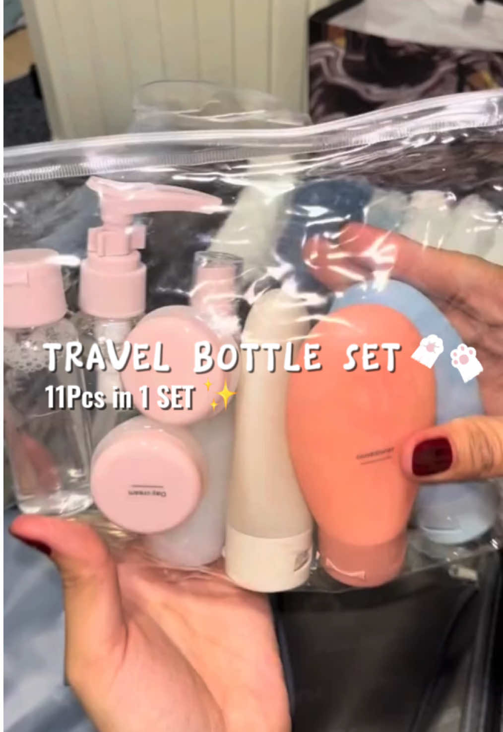 11 Pcs Travel Bottle Set ✨ #travelbottle #travelbottlekitset 
