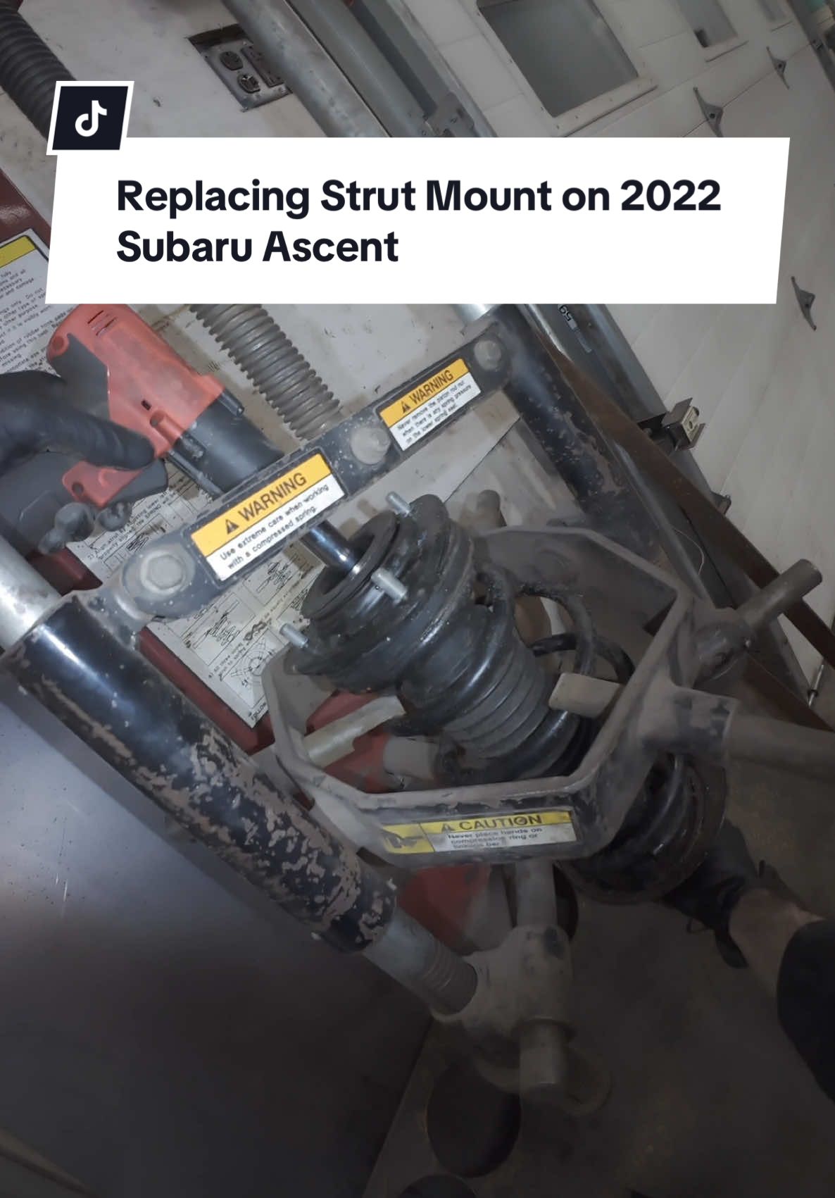 POV of replacing strut mount in 2022 Subaru Ascent 🤙🏼 #mechanic #mechanicsoftiktok #Tech #fyp #snapon #matcotools #cars #automotive #automotivetechnician #pov #subaru #ascent #strut #mount #suspension #harrisenco 