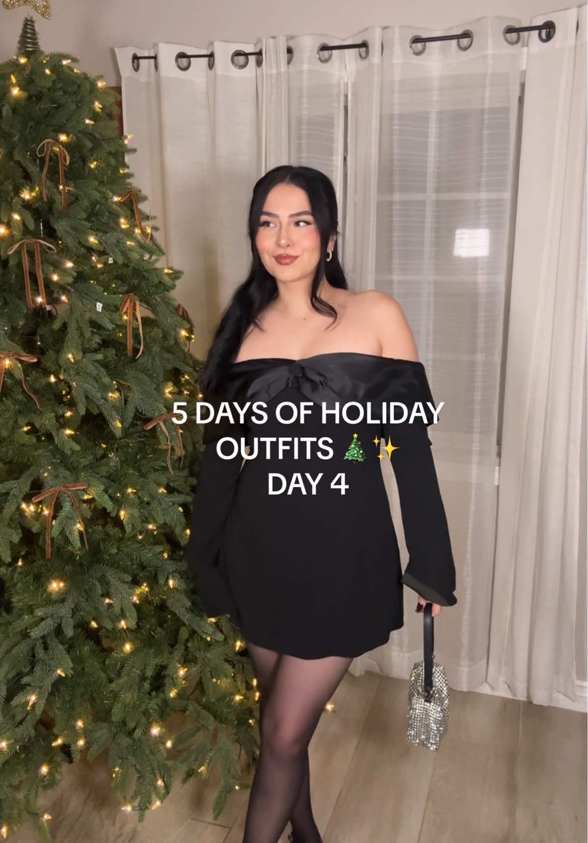 An elegant vibe 🖤🥂 Day 4 of 5 of my Holiday Outfit Series ✨  #holidayoutfit #newyearseve #newyearseveoutfit #newyearseveoutfitinspo #holidaypartyoutfit #holidayszn #newyearseveparty #holidayootd #foryou #lbd #fy #blackdress 