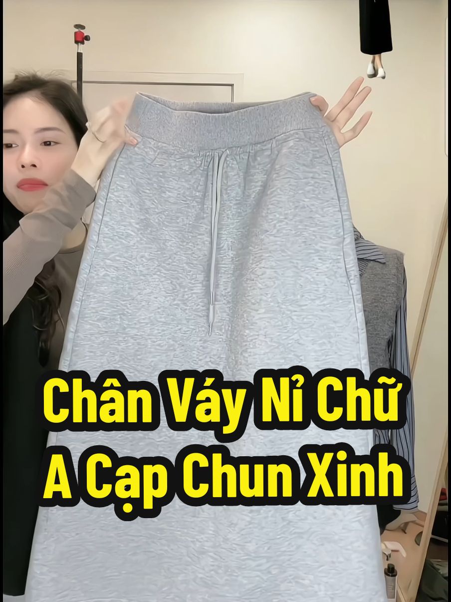 Chân Váy Nỉ Chữ A Xẻ Sau #TikTokFashion #thoitrangnu #clothing #phoidoxinh #chanvayni 