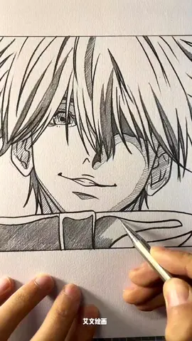 Gojo Satoru #sketch #sketchdaily #draw #drawing #絵画 #jjk #jujutsukaisen #gojousatoru #evansketch #艾文绘画 