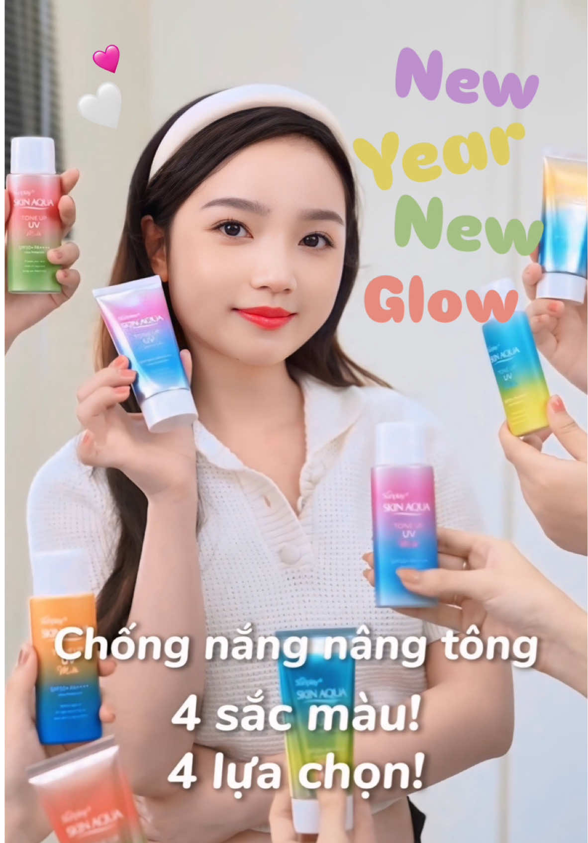 New Year, New Glow ✨ Chào đón năm mới với làn da sáng mịn tự nhiên từ Sunplay 🌸  #NewYearNewGlow #Sunplay #Daxinhdonnammoi #Mua1tang1 #Chongnang #SkinAquaToneUpUV