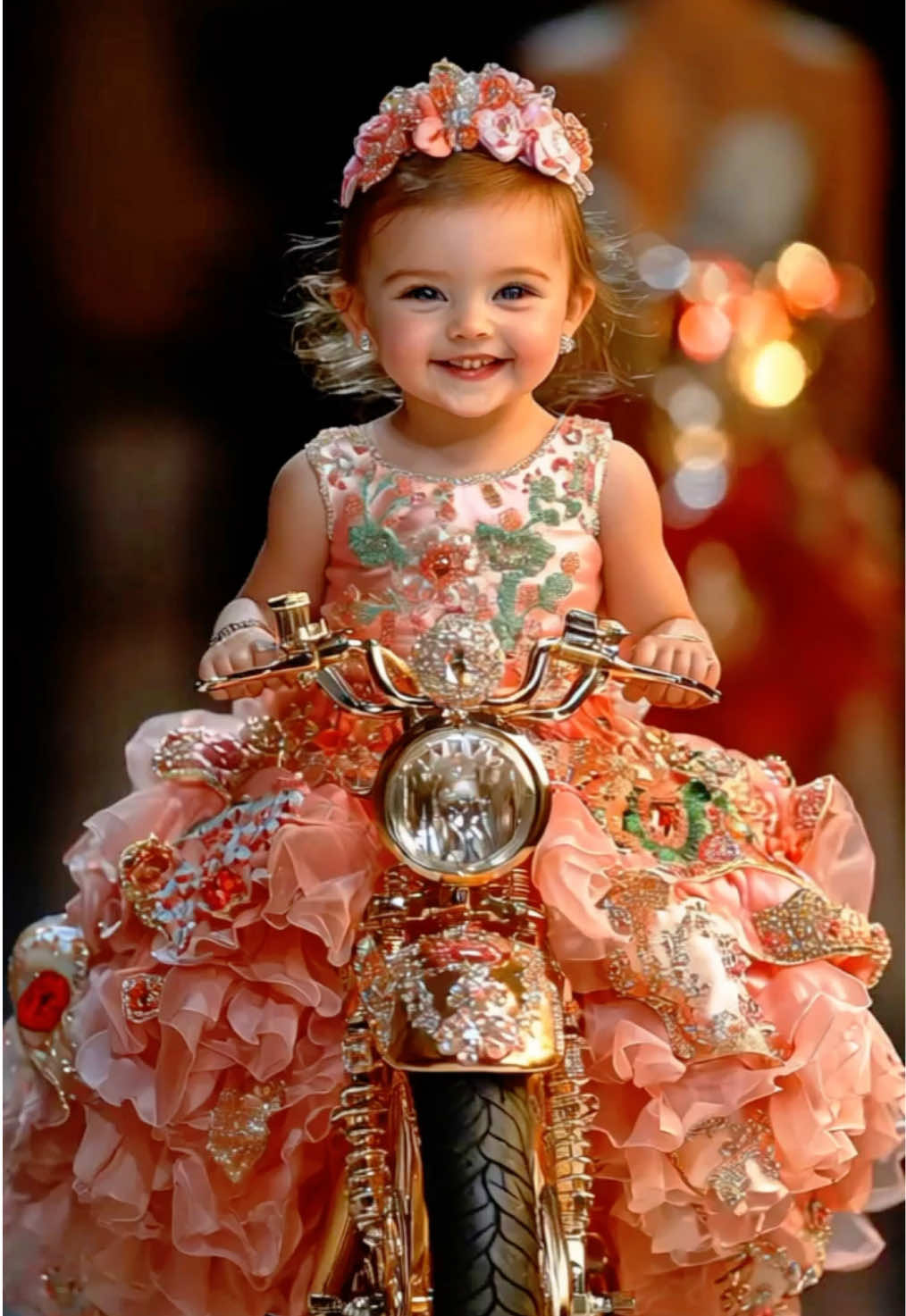 Cute Baby Moto Fashion Show 🛵🥰  #baby #cutebaby #babyvideos #babyshorts #AI #moto #fyp #viral #kawaii #BabyFashionShow #ForYou #bebe